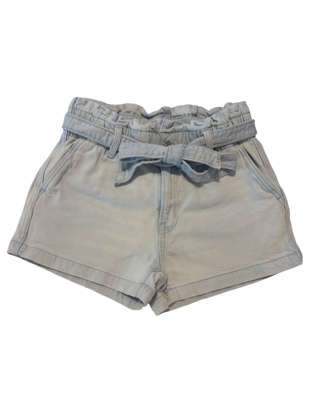 American Eagle Outfitters Denim Stretch Mom Short with Tie Belt